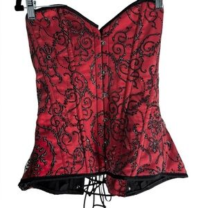 Daisy Corsets Top Drawer Red bones overbust corset size large. New without tags